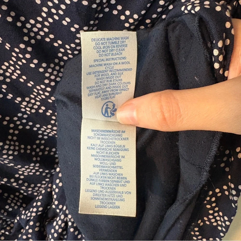 Elegant Navy Patterned Dress - Picture 8 of 11